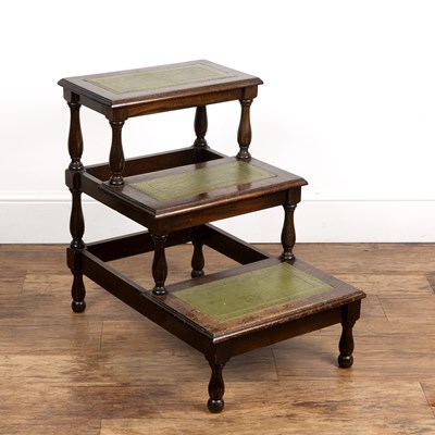 Lot 74 - Mahogany framed bed steps three tiered, with...