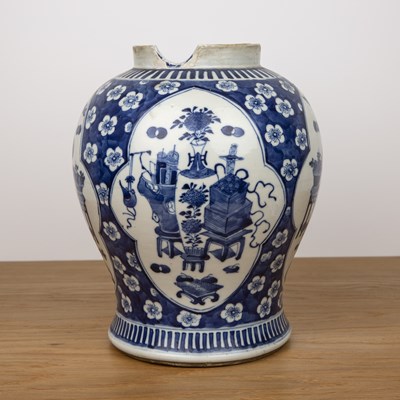 Lot 48 - Blue and white porcelain vase and cover...