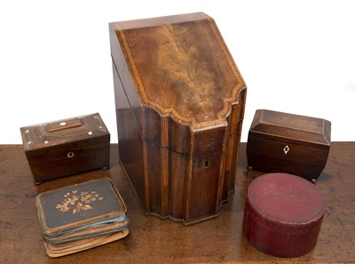 Lot 337 - George III walnut converted knife box  now a...