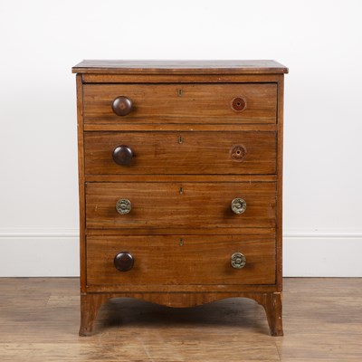 Lot 86 - Small mahogany chest of four drawers 19th...