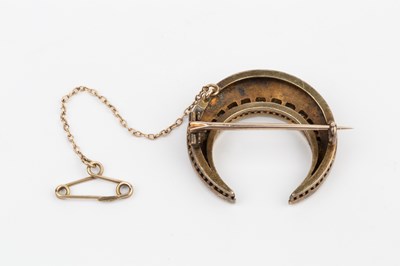 Lot 98 - A late Victorian diamond and pearl crescent...