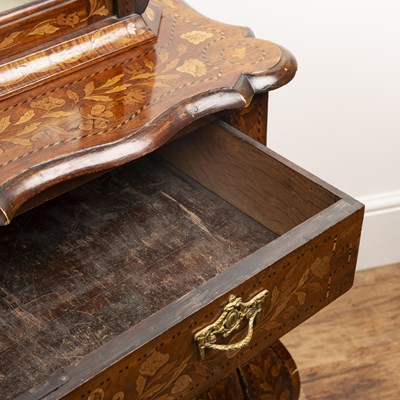Lot 101 - Dutch marquetry inlaid bombe display cabinet...