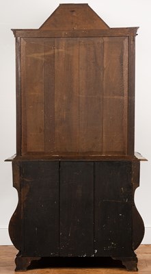 Lot 101 - Dutch marquetry inlaid bombe display cabinet...