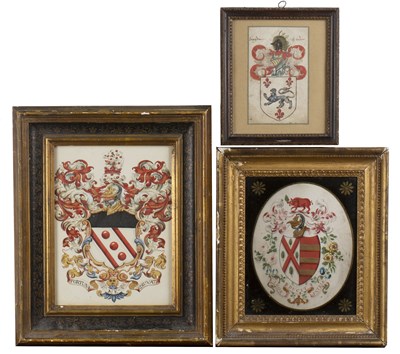 Lot 156 - Three Heraldic paintings to include a painting...