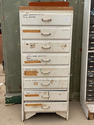 Lot 288 - Three chests of drawers containing various furniture fittings