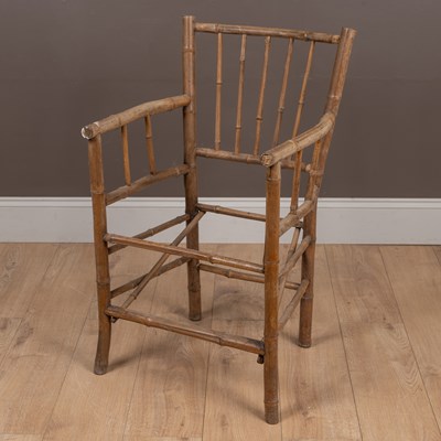 Lot 237 - A 19h century bamboo armchair