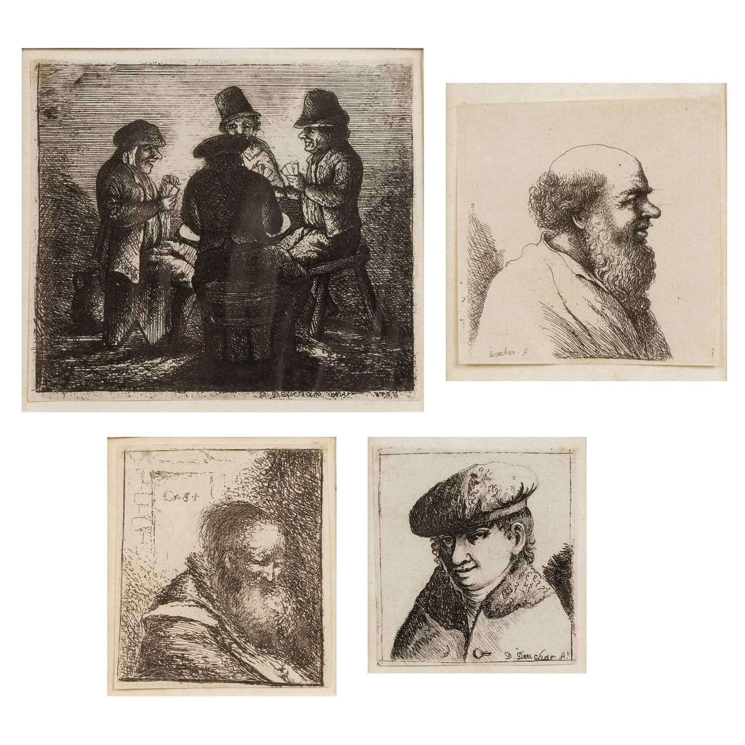 Lot 308 - David Deuchar (1743-1808) four small portrait...