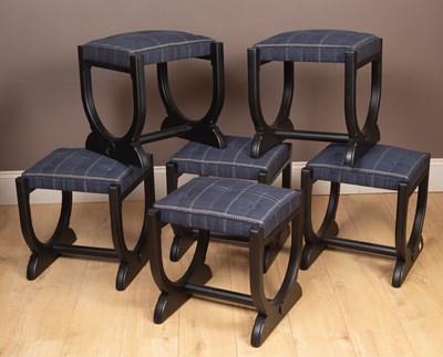 Lot 198 - Six Art Deco style stools