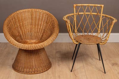 Lot 106 - Two wicker chairs
