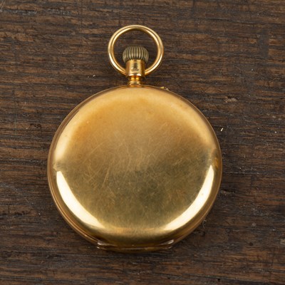 Lot 366 - 18ct gold cased hunter pocket watch the white...