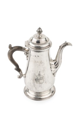 Lot 816 - A George II silver coffee pot, with tapering...