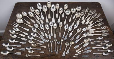 Lot 372 - Group of various silver flatware to include a...