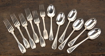 Lot 374 - Collection of crested silver spoons and forks...