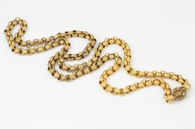 Lot 118 - A 19th century fancy-link long belcher link...