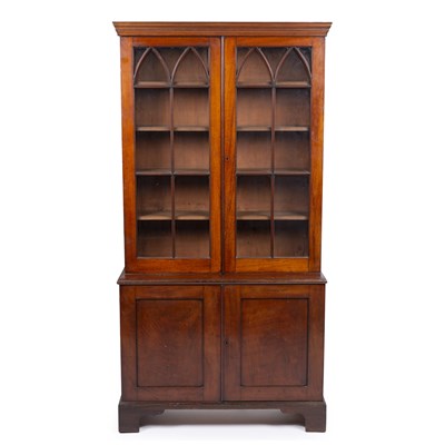 Lot 200 - A 19th century mahogany bookcase with twin...