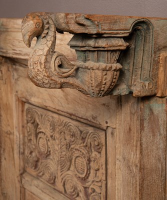 Lot 282 - A pair of 19th century Indian carved wood shutters