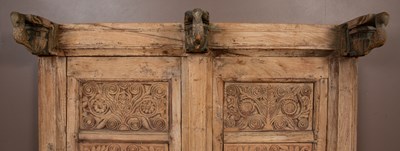 Lot 282 - A pair of 19th century Indian carved wood shutters