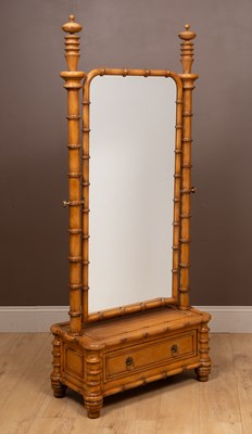 Lot A Regency style faux bamboo cheval mirror