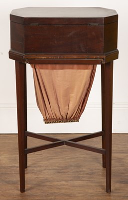 Lot 21 - Mahogany and inlaid sewing table 19th Century,...