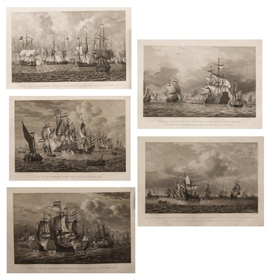 Lot 373 - A 19th century Dutch folder of four marine...