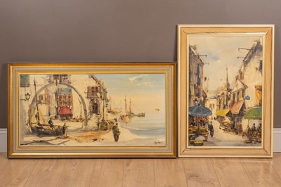 Lot 184 - A. Agilai, two Meditteranean oil paintings