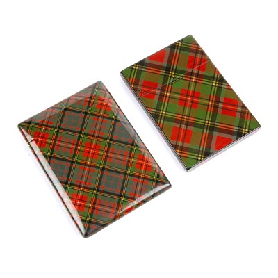 Lot 213 - A Mauchline ware Albert Tartan card case and a...