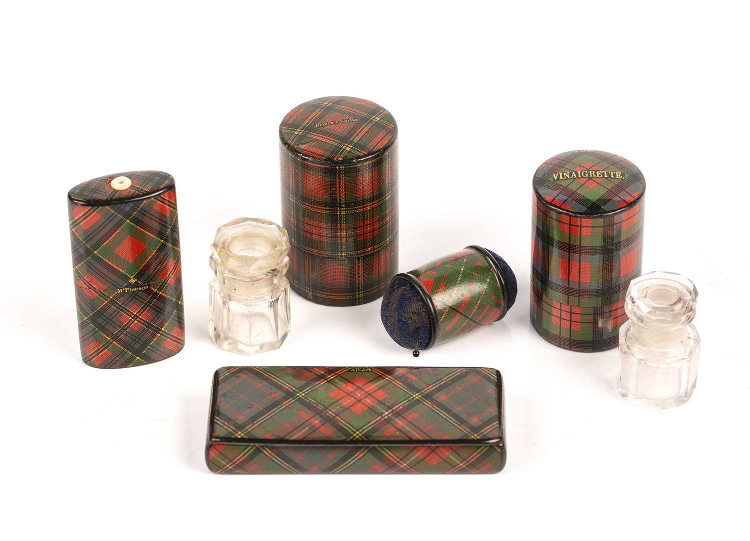 Lot 215 - Mauchline ware Tartan to include Prince...