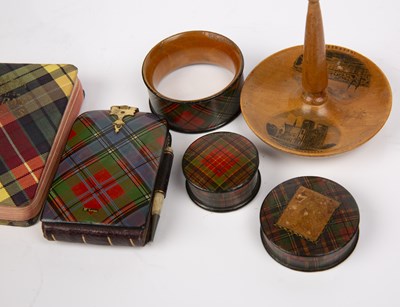 Lot 216 - Mauchline ware Tartan to include McLean note...