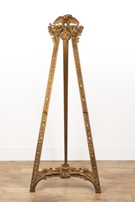 Lot 15 - Ornate gilt easel with later pegs for...