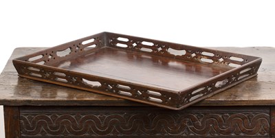 Lot 32A - George III mahogany Chippendale-style tray...