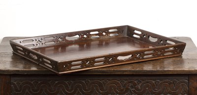 Lot 32 - George III mahogany Chippendale-style tray...