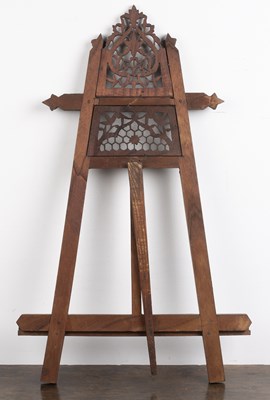 Lot 33 - Small table-top easel Indian, with carved...