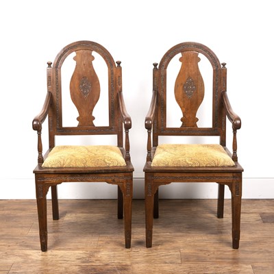 Lot 34 - Pair of armchairs Indian, late 19th/early 20th...