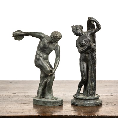 Lot 378 - Two bronze models of classical statues Myron's...