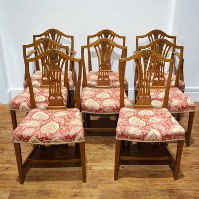 Lot 51A - Set of eight Hepplewhite style dining chairs...