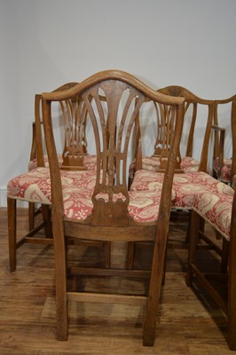 Lot 51 - Set of eight Hepplewhite style dining chairs...