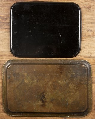 Lot 351 - Brass engraved rectangular tray Indian, with...