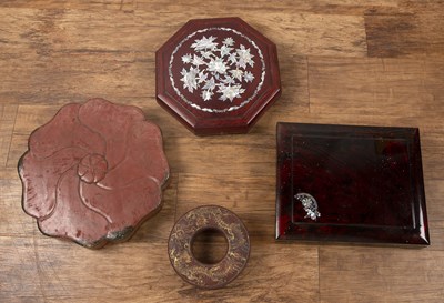 Lot 349 - Four lacquer boxes Chinese, 19th/20th Century,...