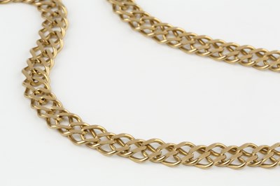 Lot 125 - A 9ct gold curb link necklace, composed of...