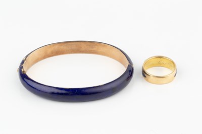Lot 128 - A mid Victorian gold, opal and enamel memorial...