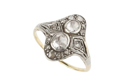Lot 134 - A diamond two stone ring, the two rose-cut...