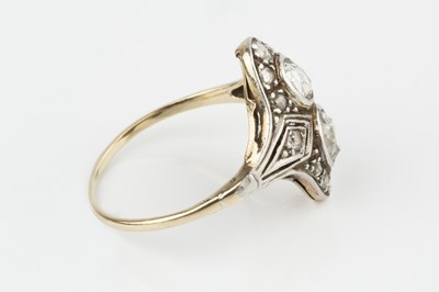 Lot 134 - A diamond two stone ring, the two rose-cut...