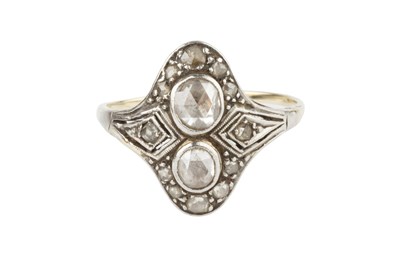 Lot 134 - A diamond two stone ring, the two rose-cut...