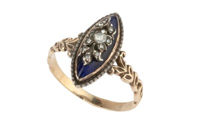 Lot 135 - A Georgian diamond and enamel memorial ring,...