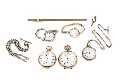 Lot 411 - A 9ct gold open face pocket watch, with white...