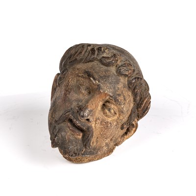 Lot 224 - An antique German carved and painted head 12cm...