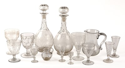 Lot 310 - A collection of Georgian and later glassware...