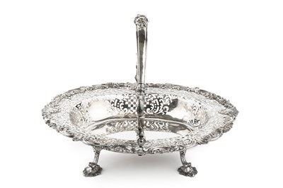 Lot 839 - A George II silver oval basket, the shaped...