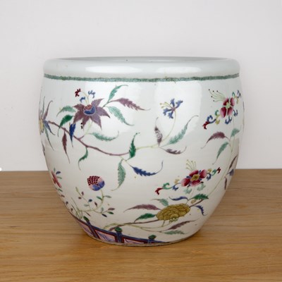 Lot 88 - Famille rose small porcelain fish tank Chinese,...