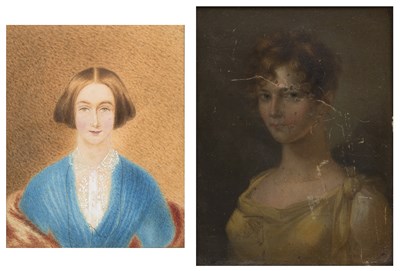 Lot 320 - An early 19th century portrait of a young lady,...